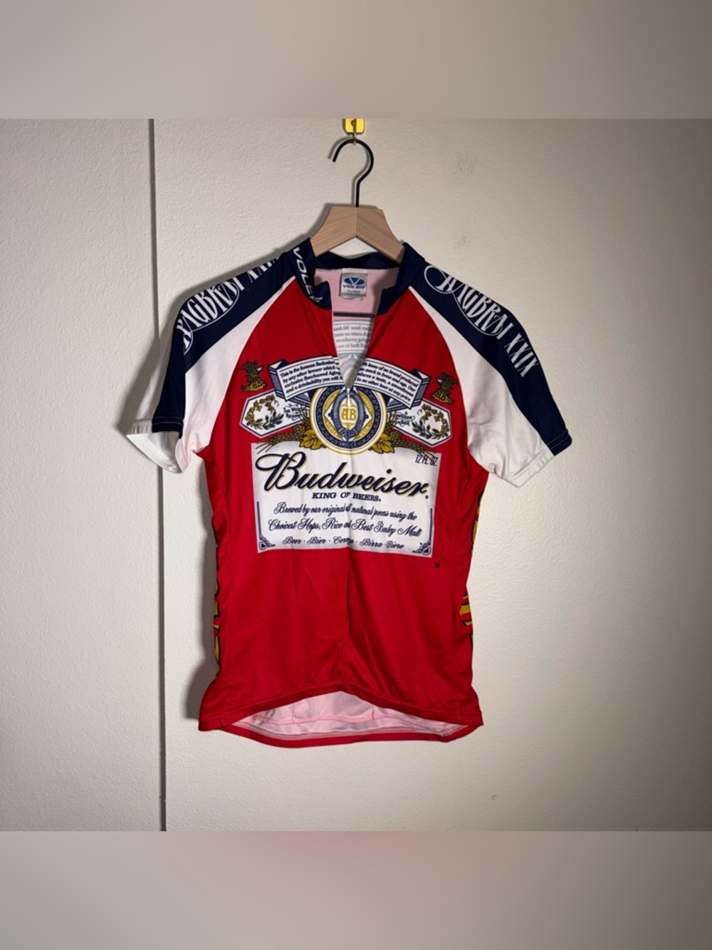 VOLER BUDWEISER RAGBRAII all over zip up cycling athletic bike jersey M